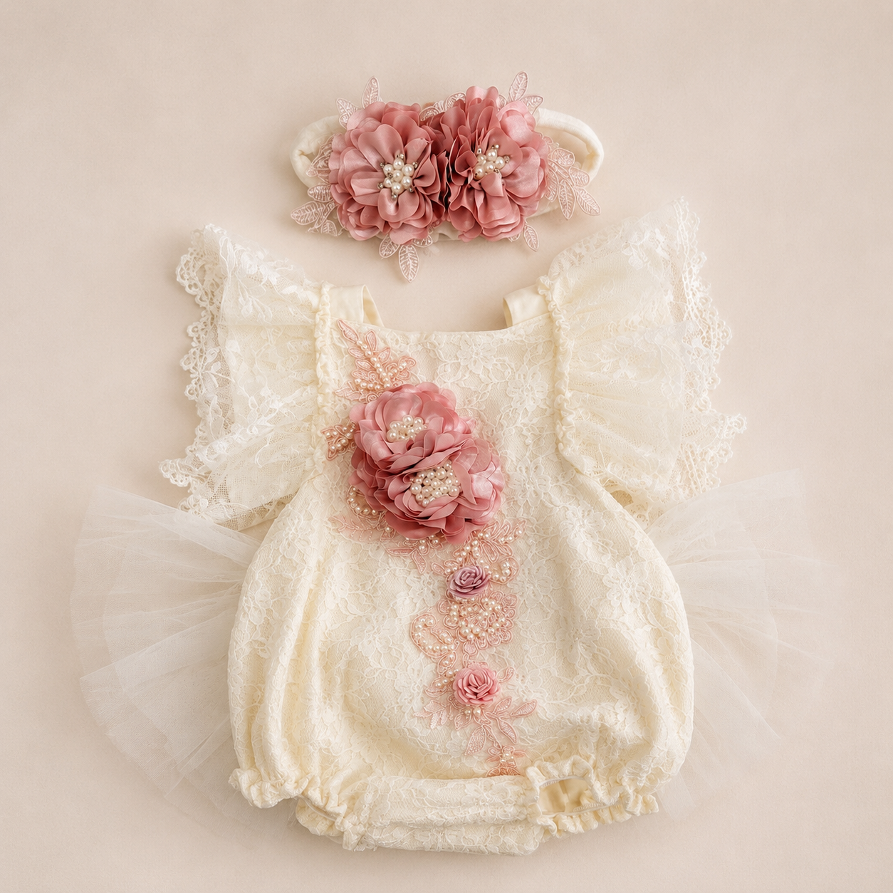 Antique Ivory Bubble Romper