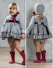 Gray and Velvet Puff Dress