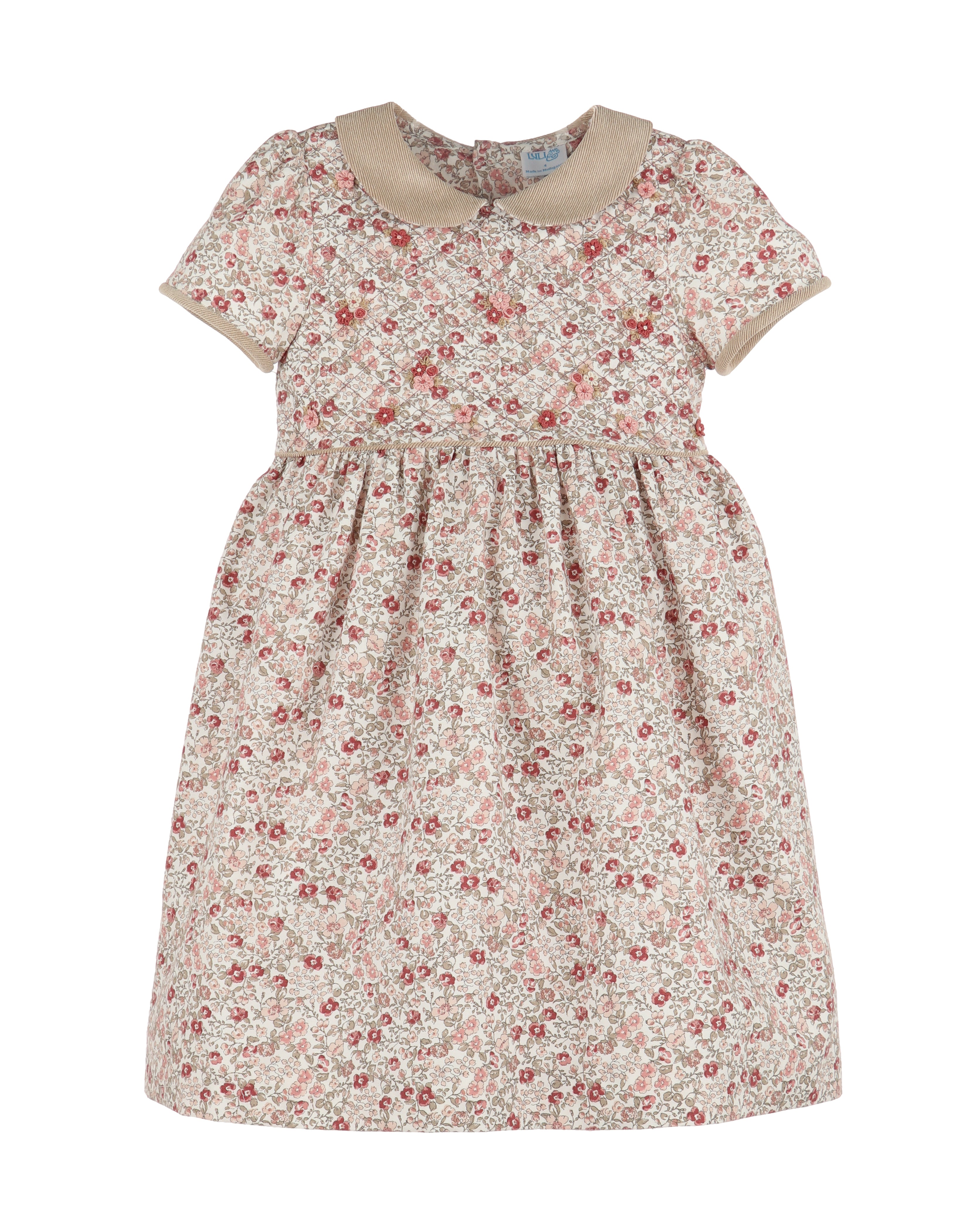 Floral Vintage Quilted Girls Dress