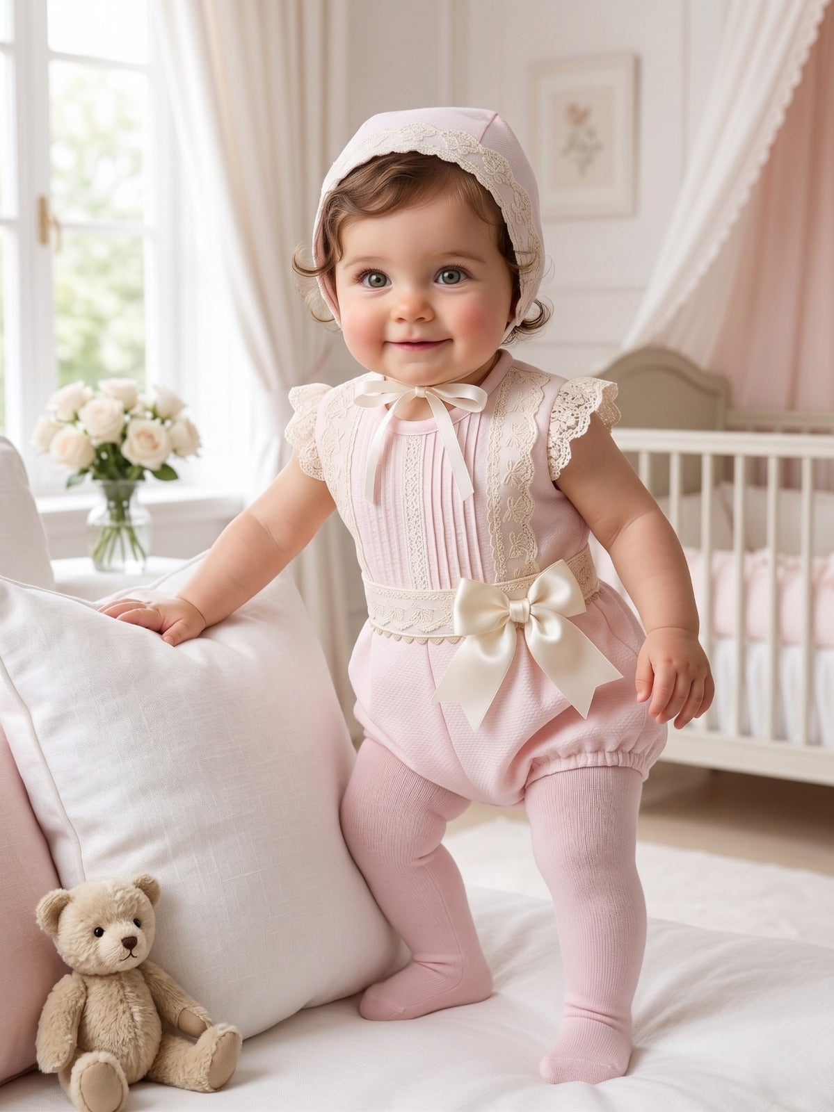Baby Pink Pique Romper