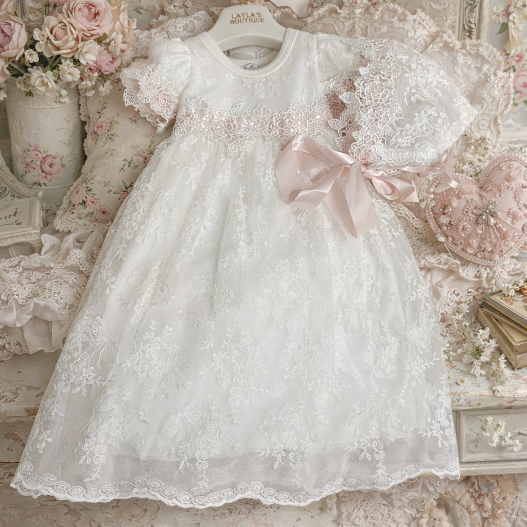 White Lace Infant Gown