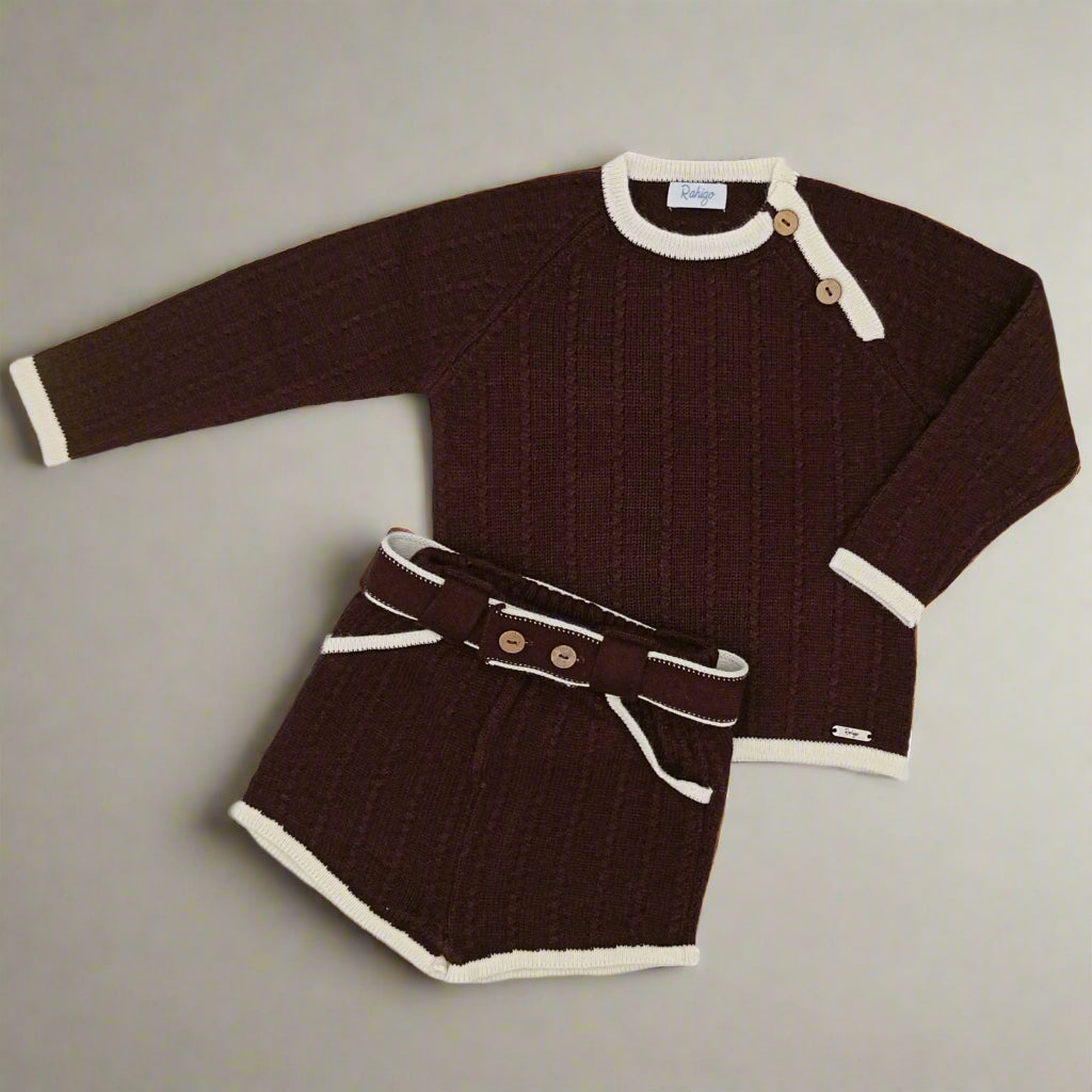 Chocolate Brown and Cream Boy's Set