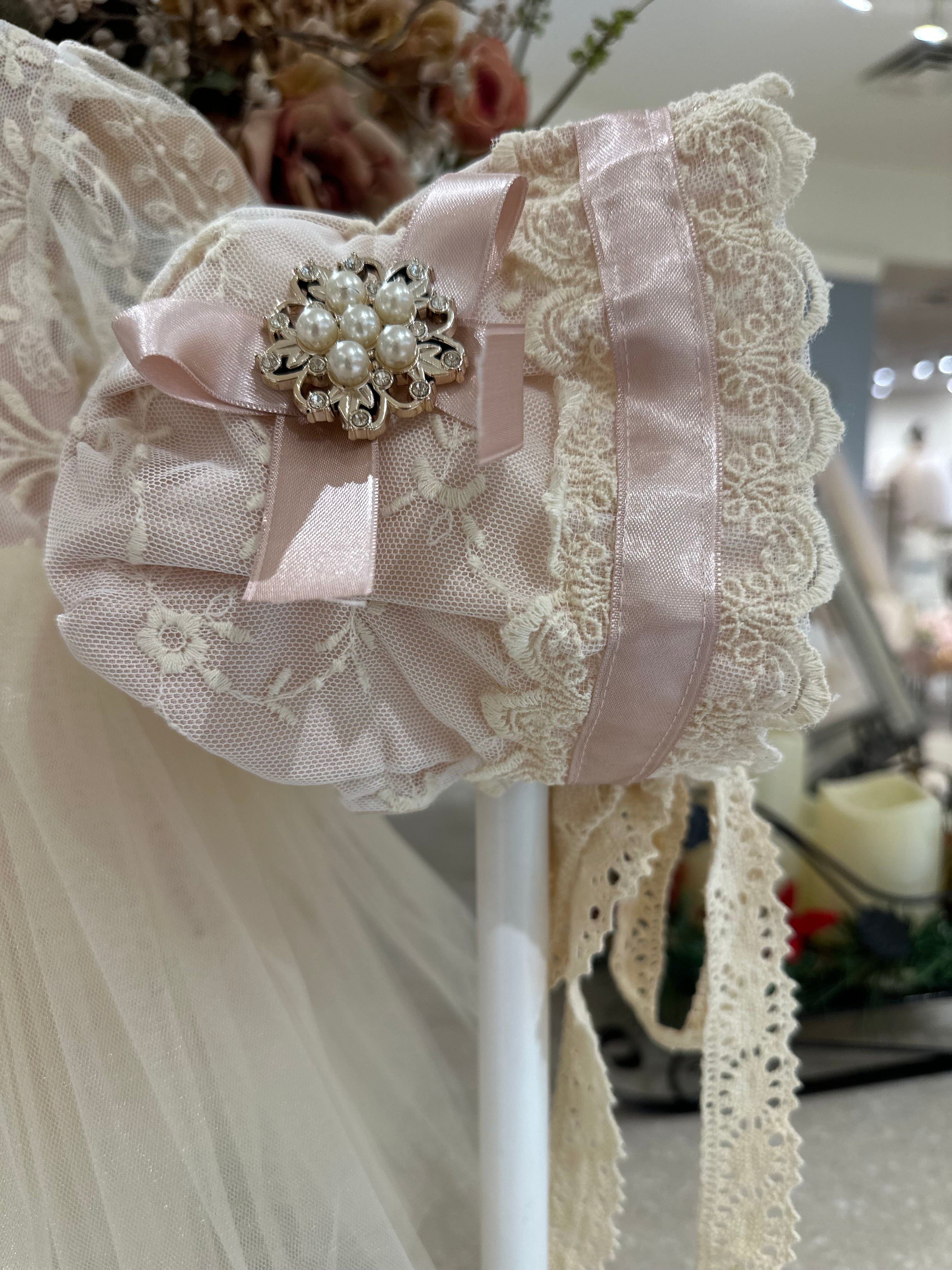 Blush Satin and Tulle Dress