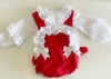 Red One Piece with Blouse and Bonnet