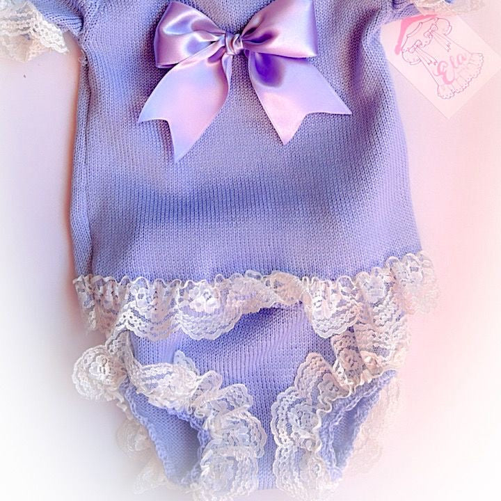 Lilac Knit Bloomer Set