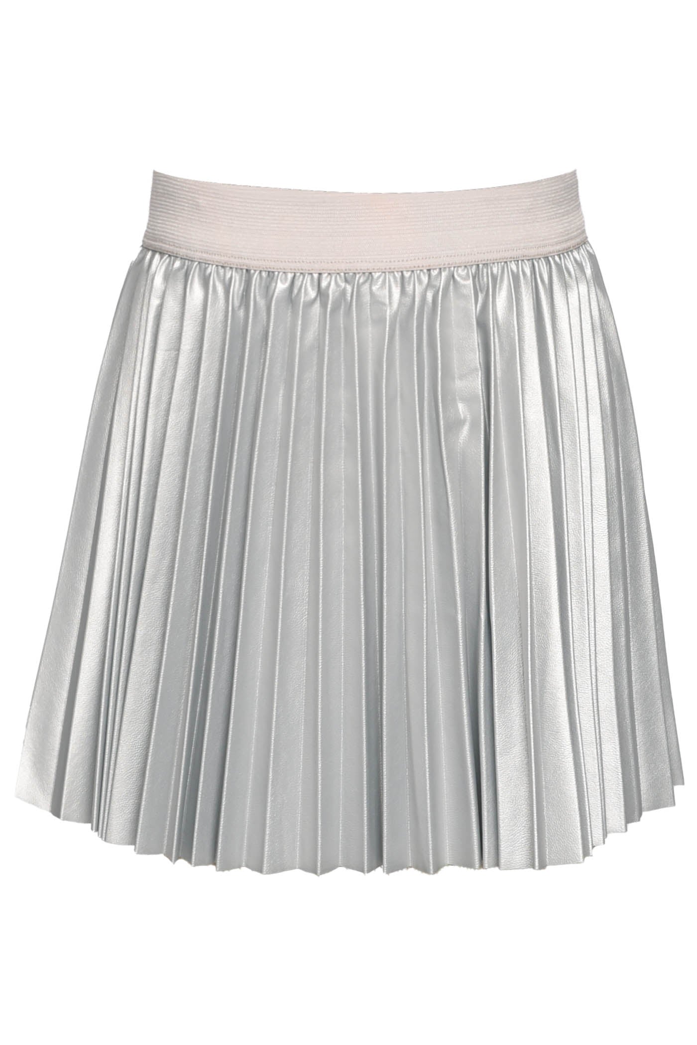 Pleated Faux Leather Skirt