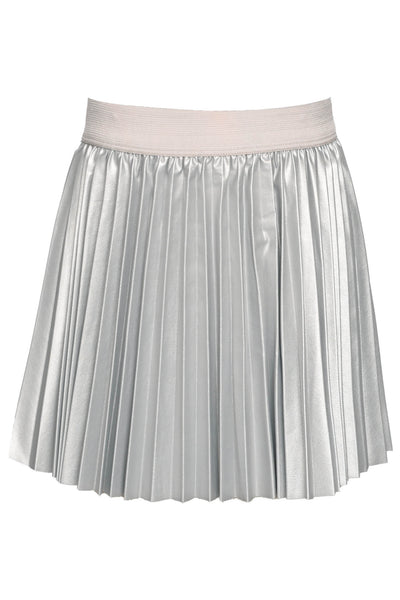 Silver Faux Leather Skirt