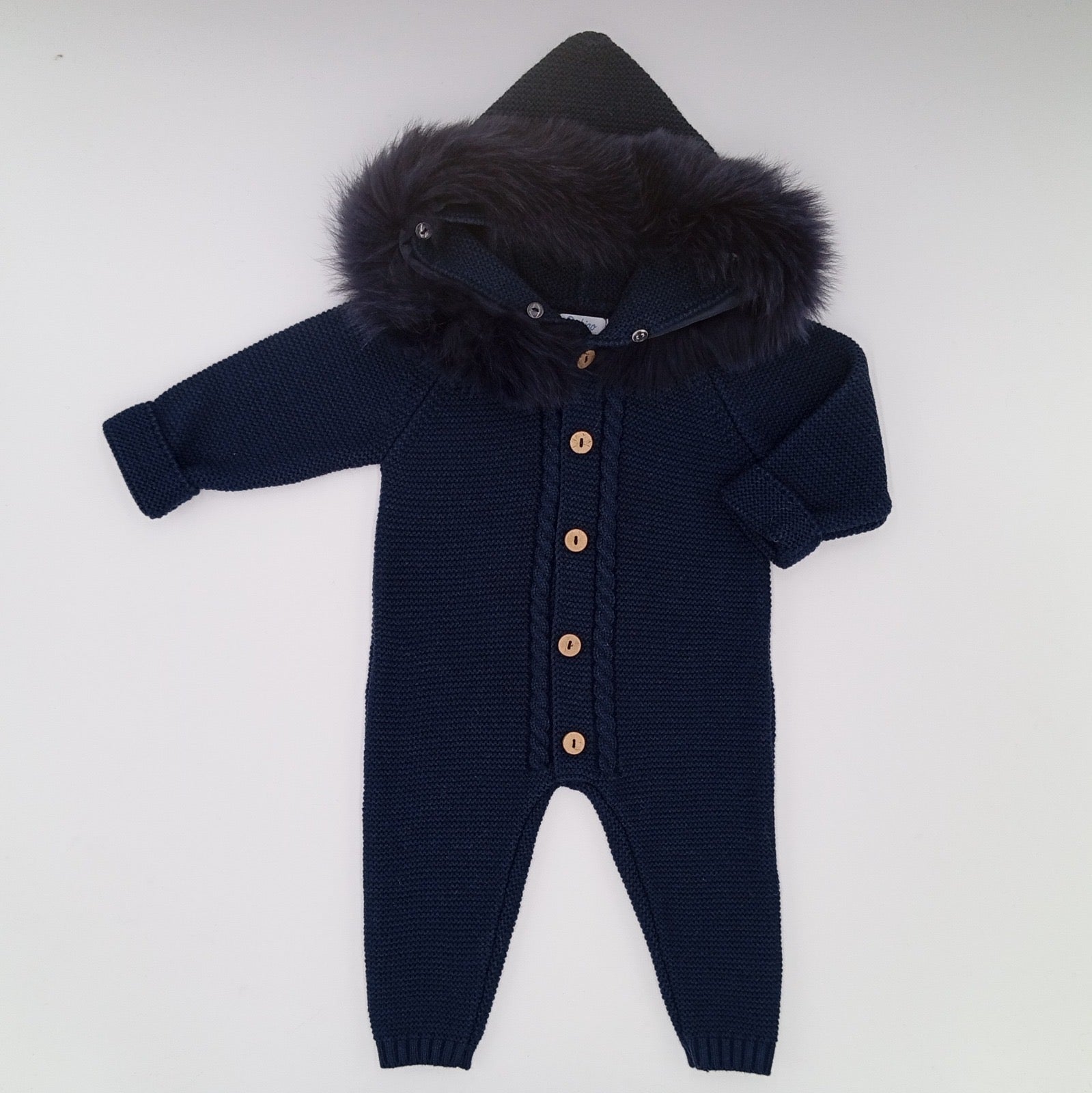 Knitted Pramsuit in Navy