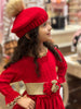 Red Knit Dress and Beret Set