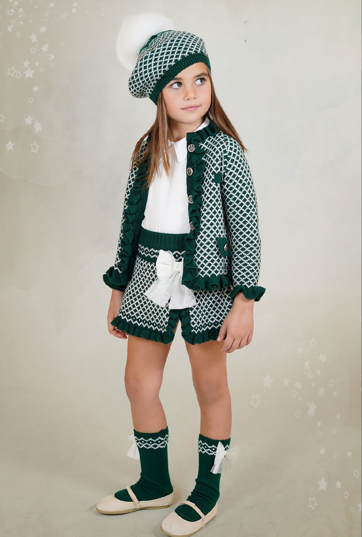 Bottle Green Cardigan Set