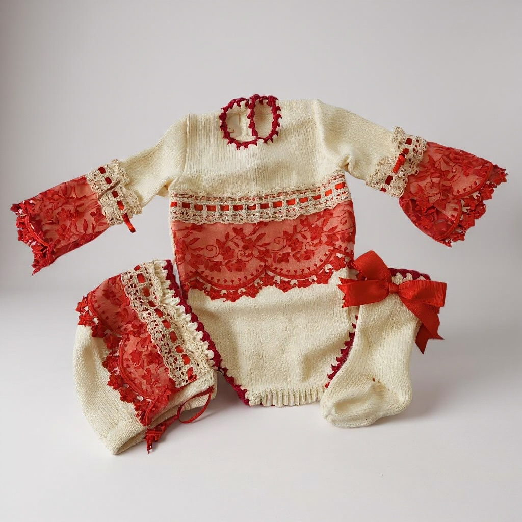 Cassie Red and Ivory Knit