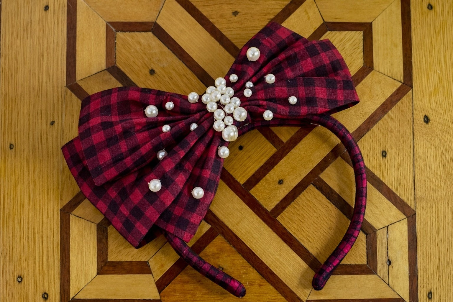 Fabric Berry Plaid Headband