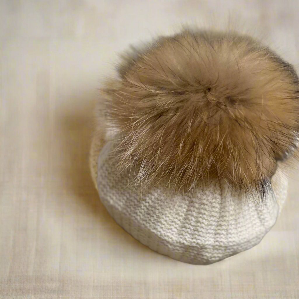 Cream Knit Beret