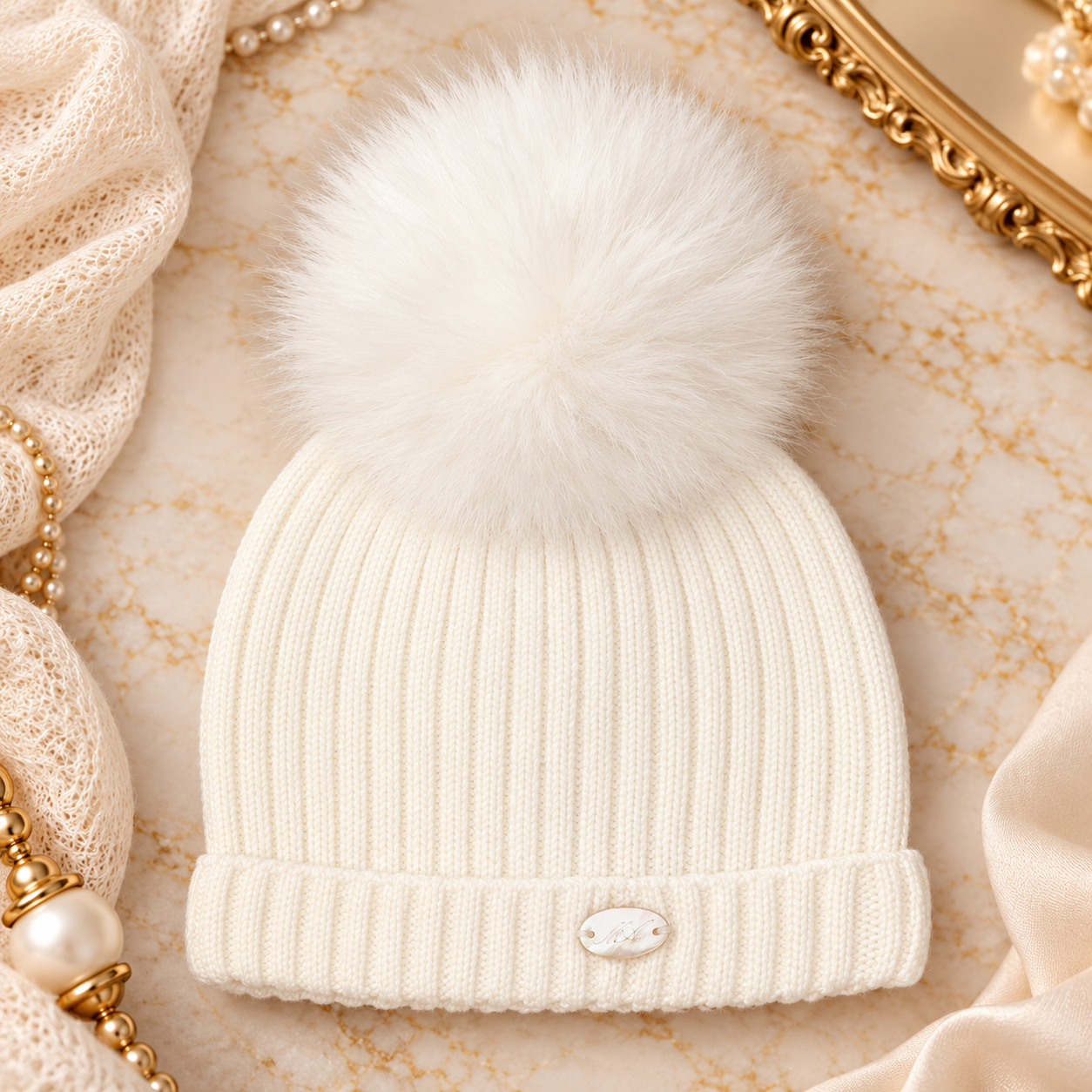 Winter White Pom Hat