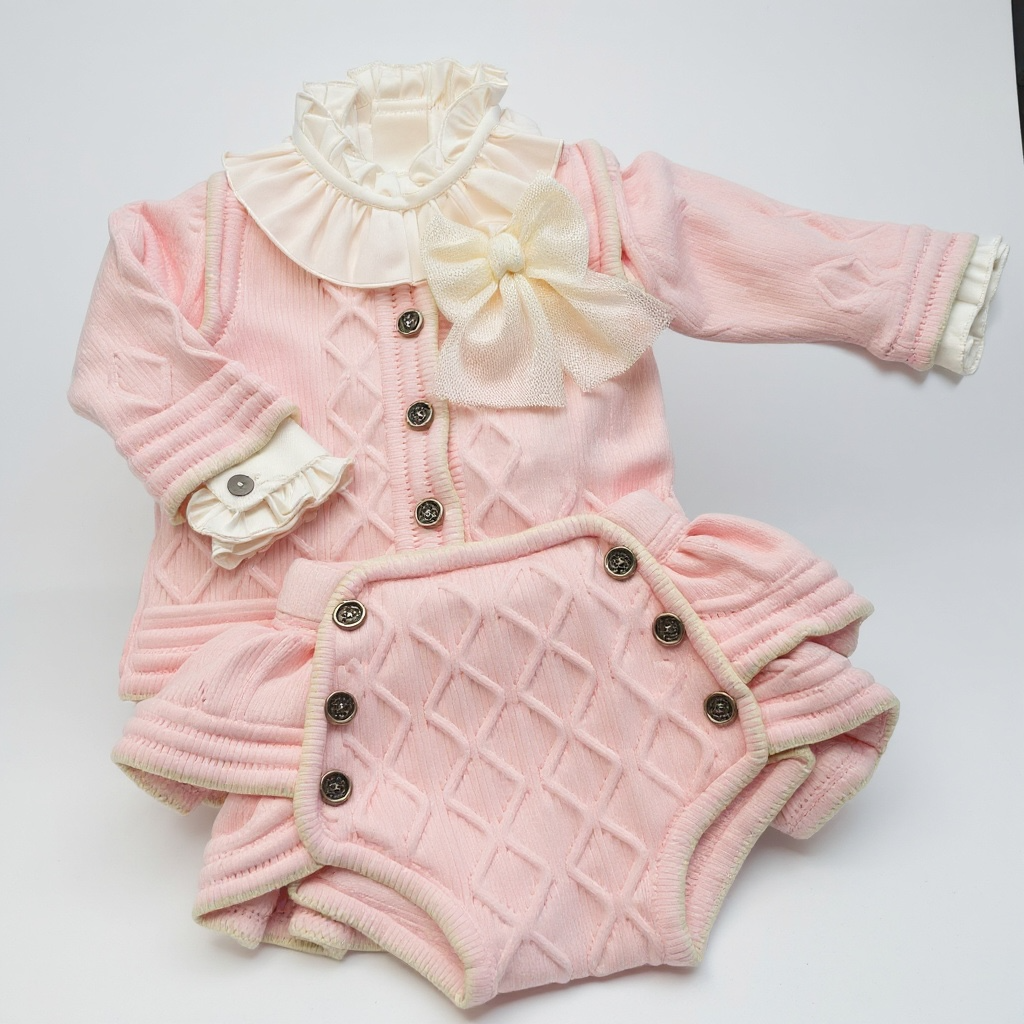 Three Piece Baby Pink Skirt Set