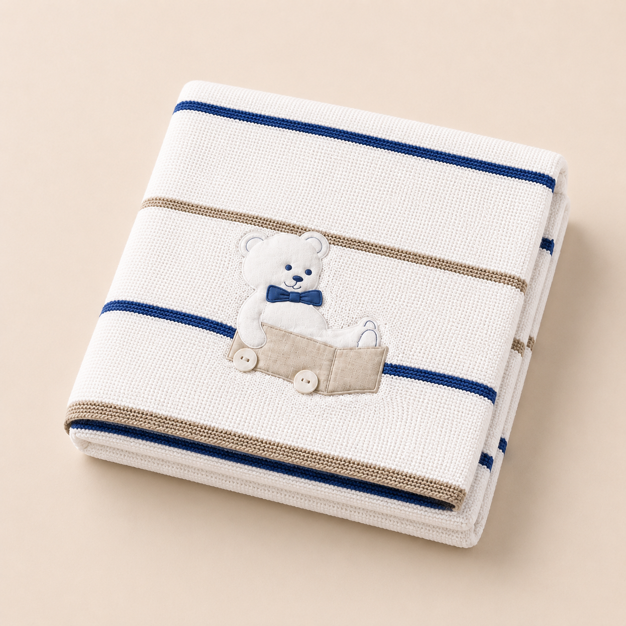 Blue and Beige Stripe Blanket