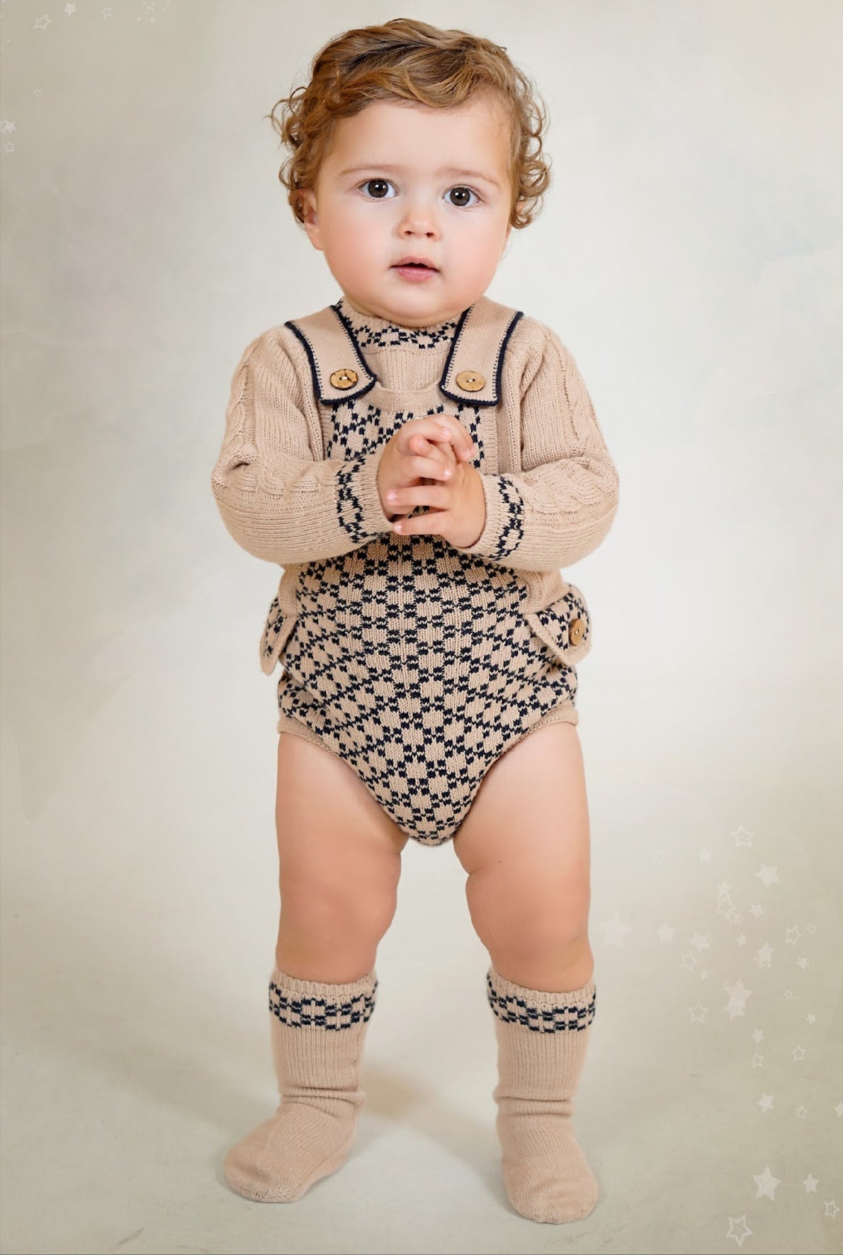 Boys Camel Romper Set