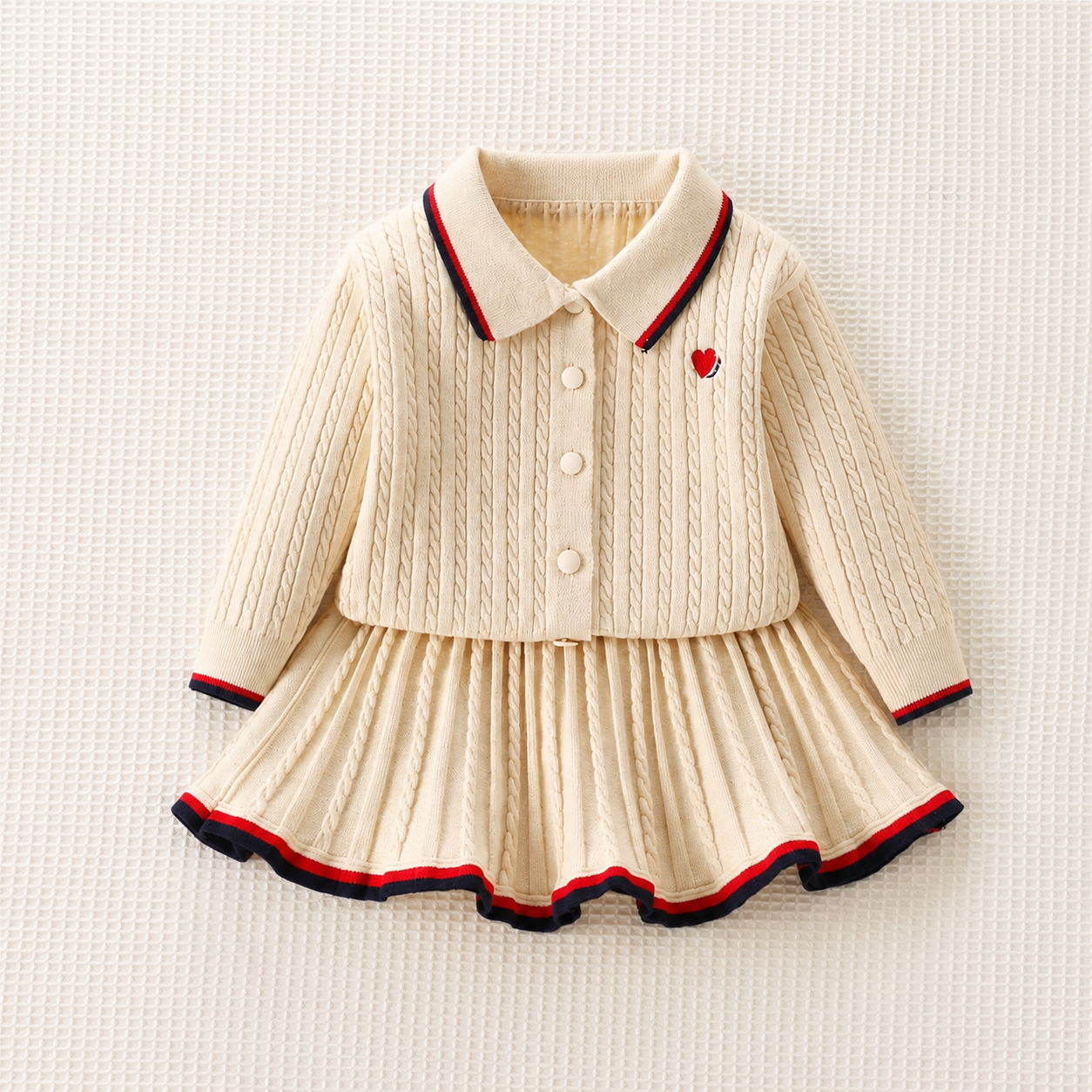 Ivory Cable Skirt Set