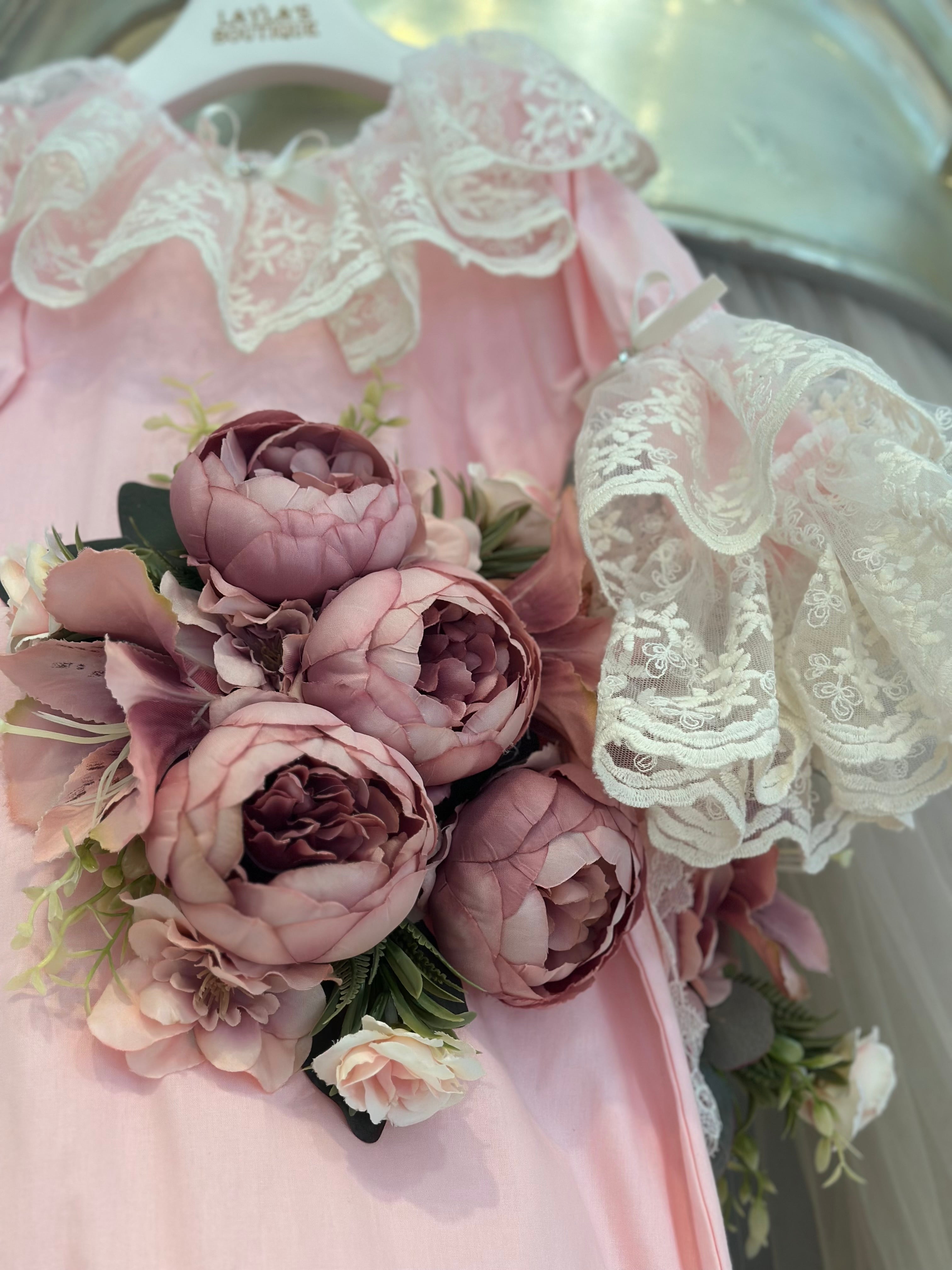 Pink Flower Baby Gown