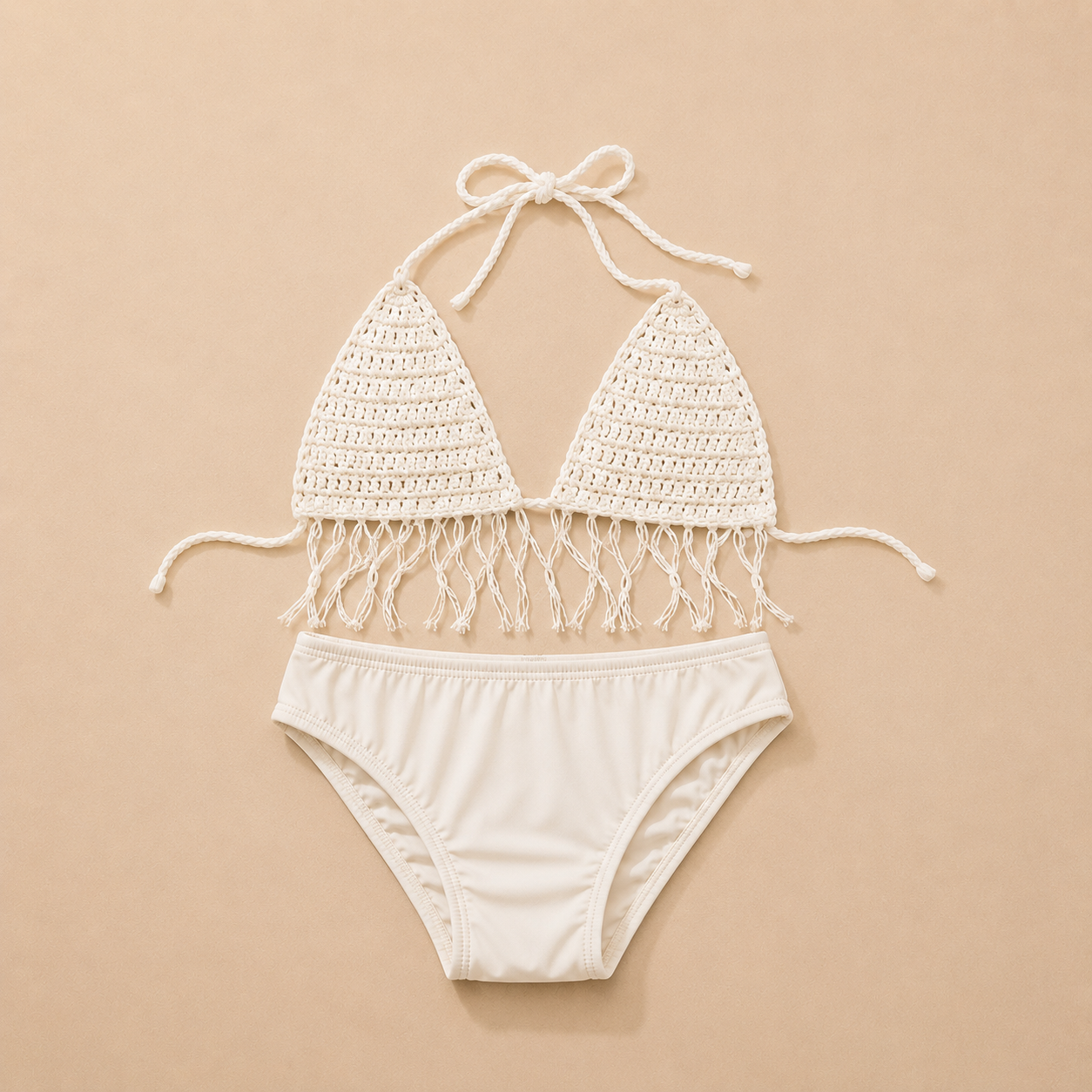 Cream Crochet Infant Bikini