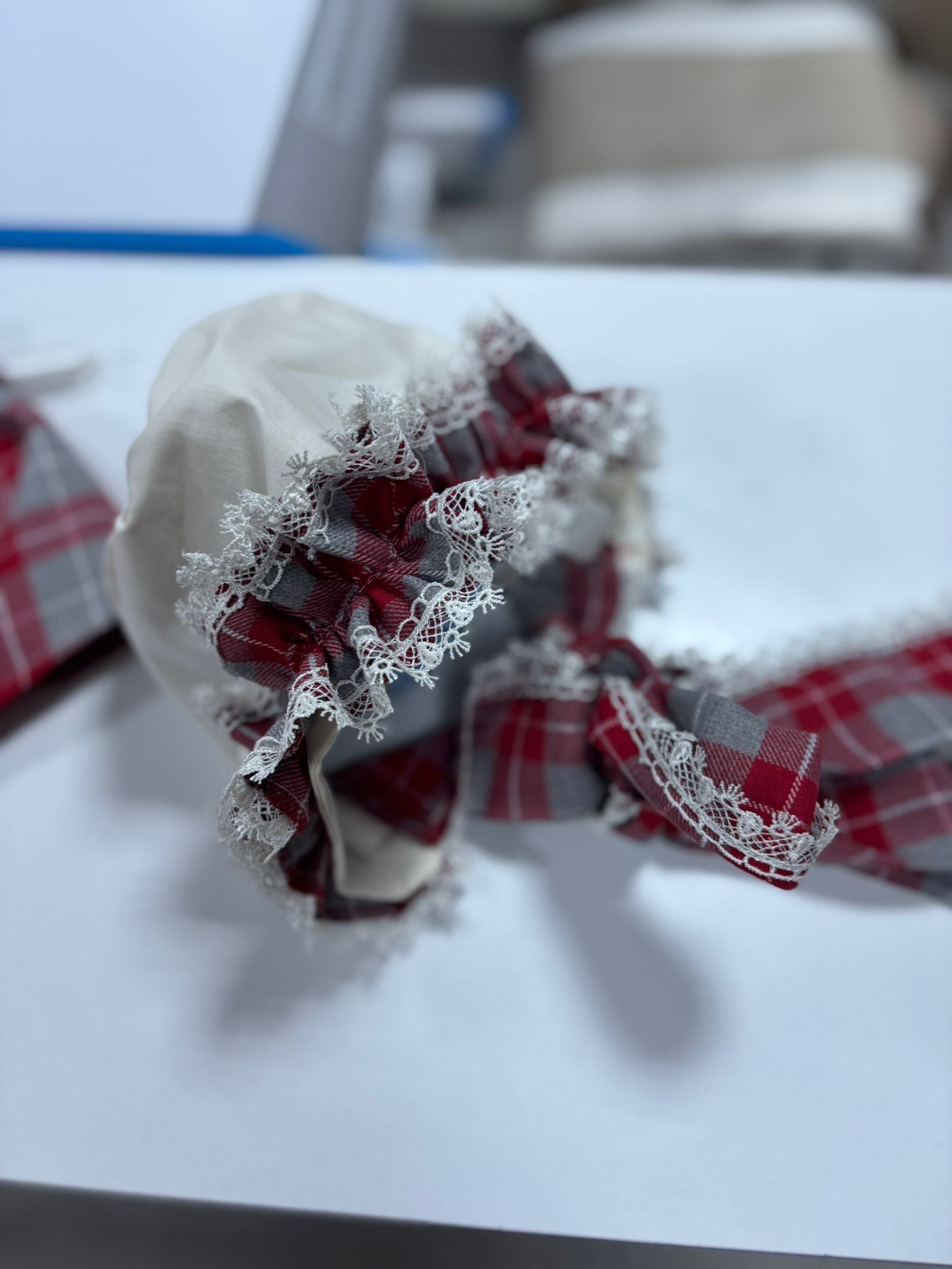 Gray and Red Plaid Dress