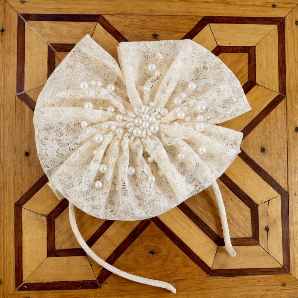 Diadema de tela de encaje