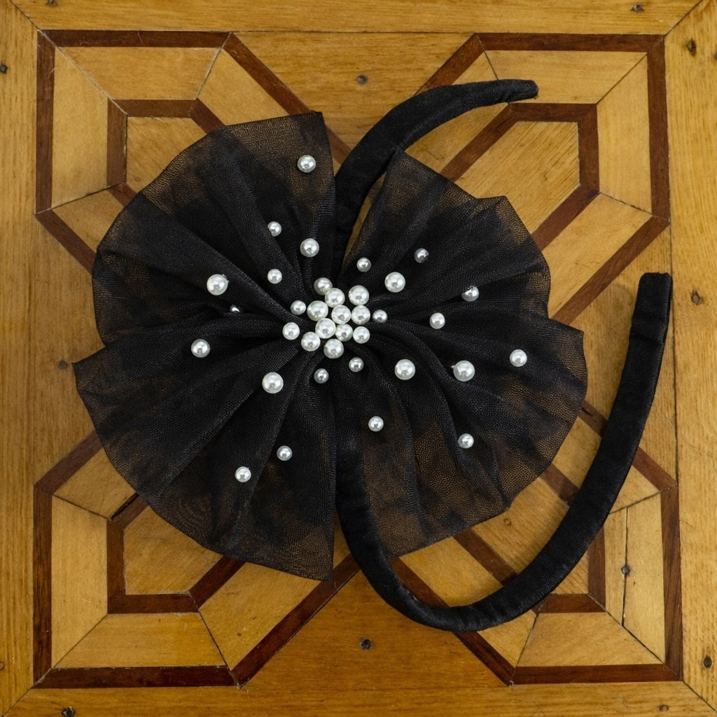 Tulle Black Headband