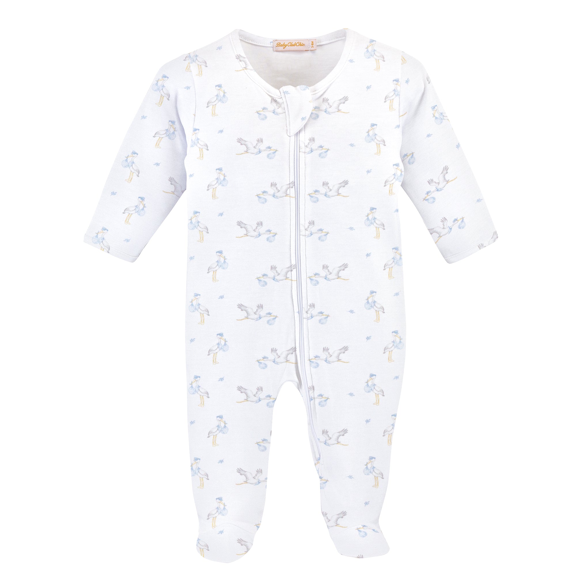 Tiny Storks Zipped Footie