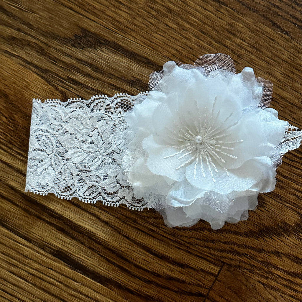 Spray White Flower Headband