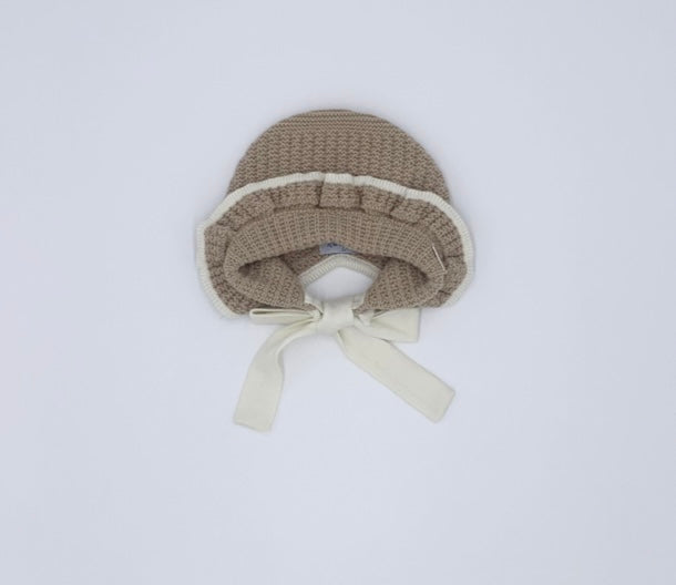 Cream and Camel Bonnet