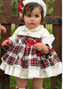 Winter White Velvet and Plaid Dress
