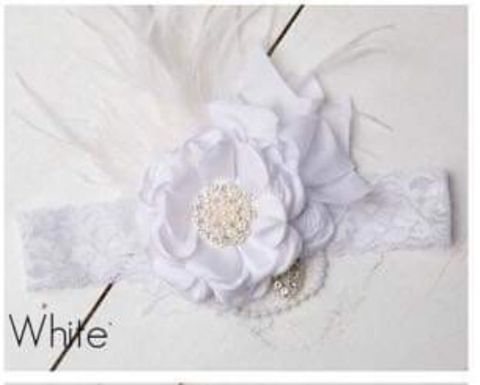 Feather Headband on Lace