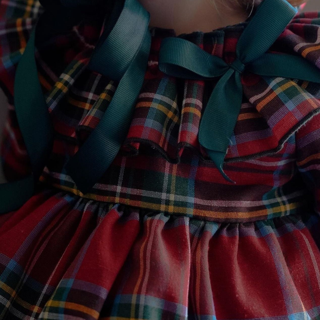 Tartan Plaid Dress and Bonnet