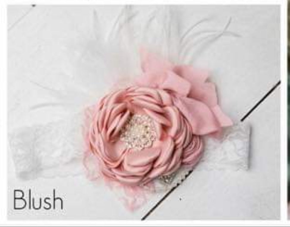 Feather Headband on Lace