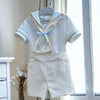 Cream Pique Boys Two Piece Set