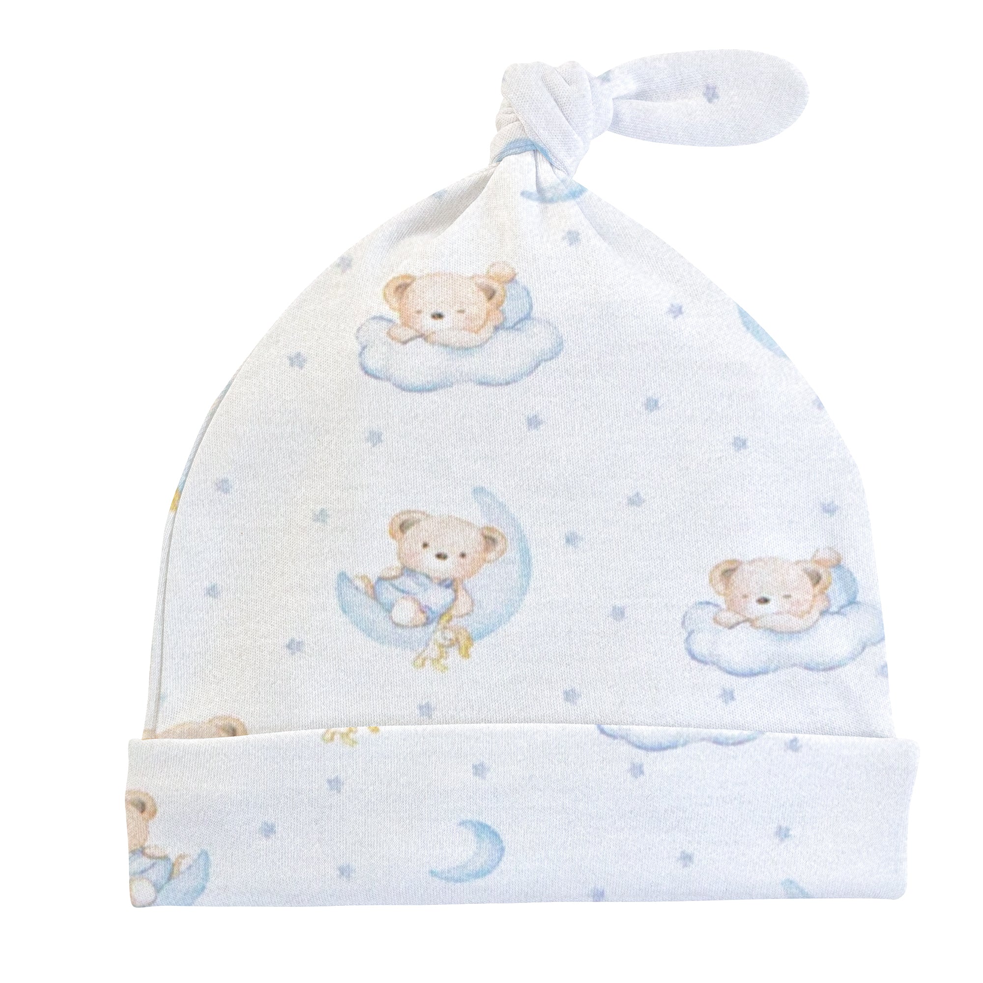 Tiny Sleepy Bear Hat with Knot