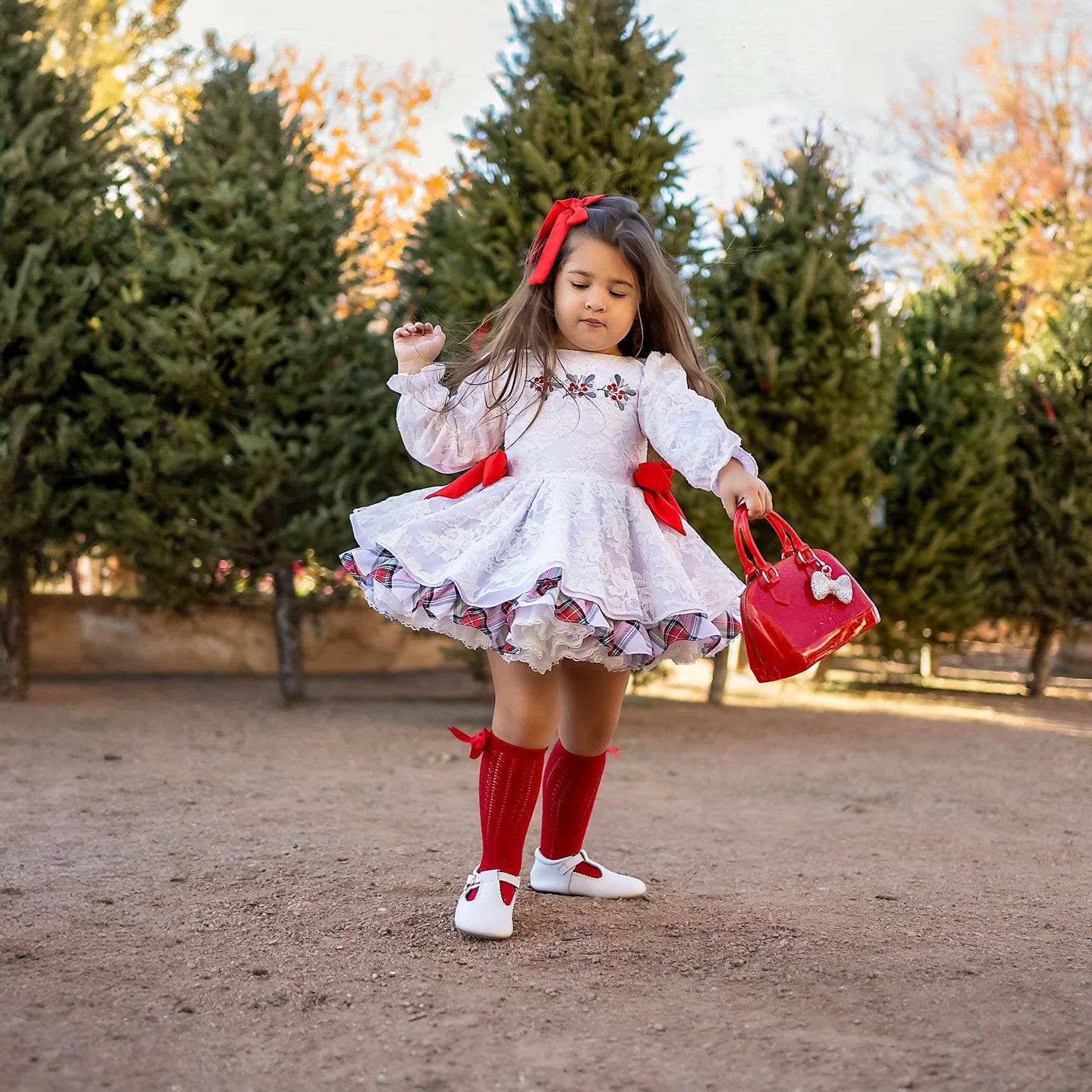 boutique christmas dress Tree Sequin Red The dress has smocked Christmas trees on the chest that makes it elegant and cheerful.The dress also has puffy short sleeves that make it girly and adorable Gingerbread Dress Boutique Christmas Dress
