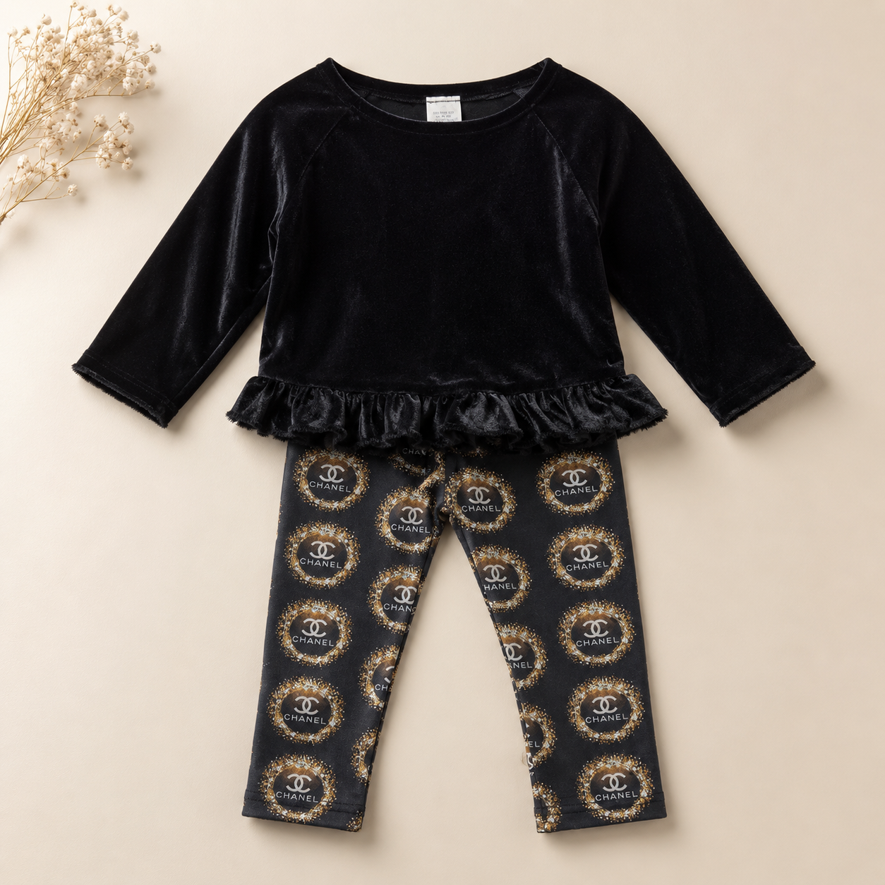 Designer Black Legging Set