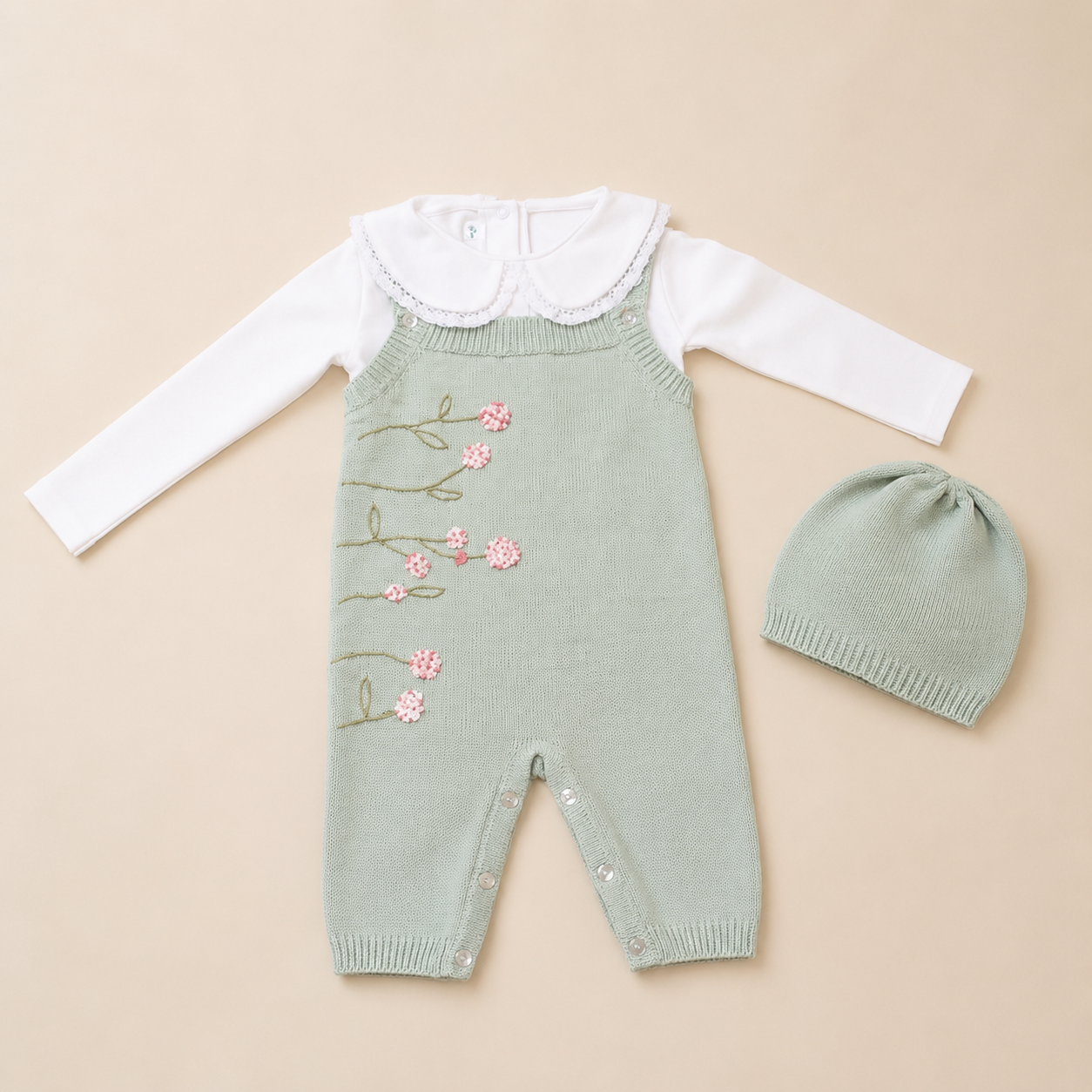 Conjunto de punto azul bebé
