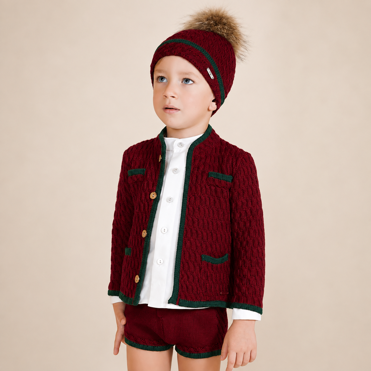 Simple Dark Red Knit Sock