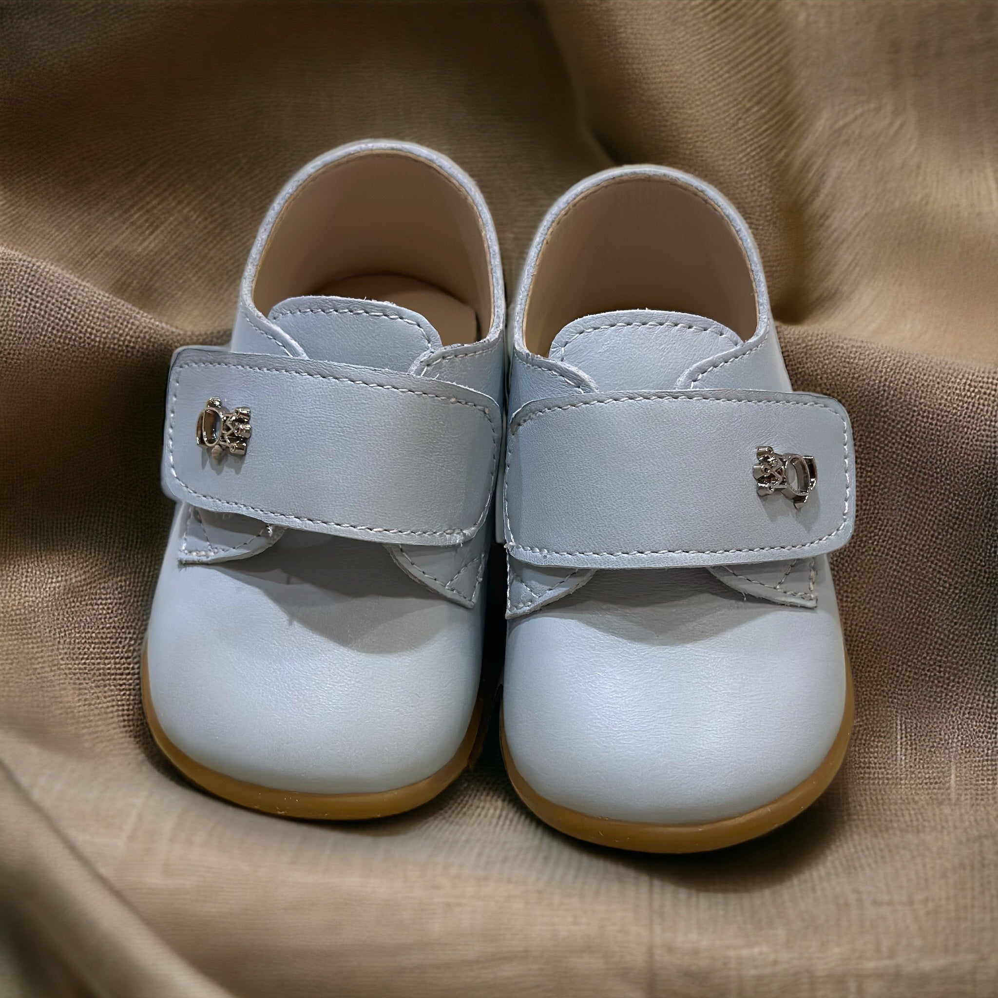 Boys Leather Baby Blue First Walker
