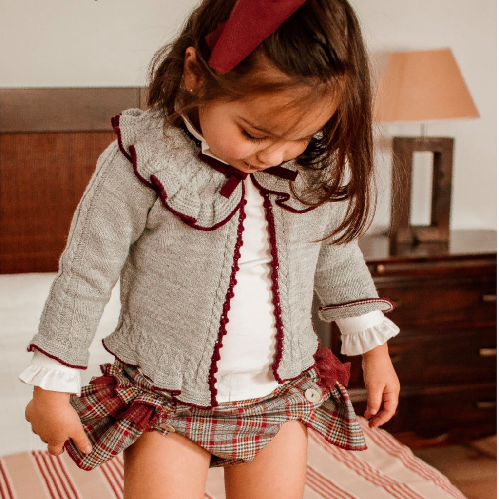 Burgundy and Gray Bloomer Set