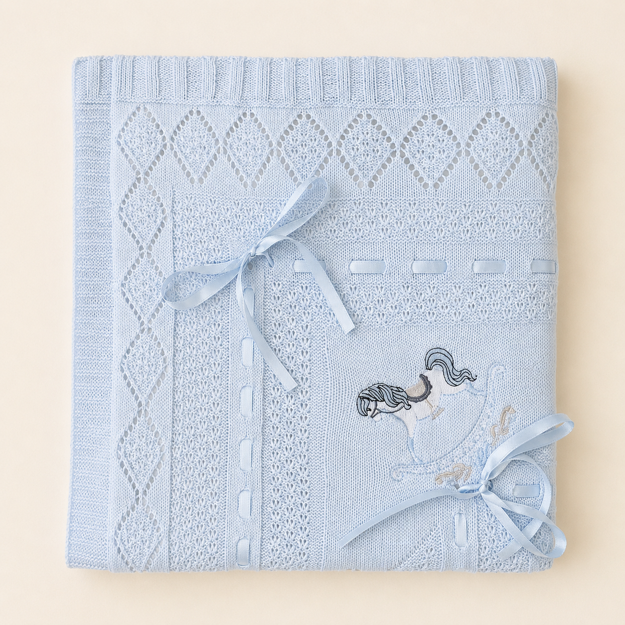 Rocking Horse Blanket in Blue