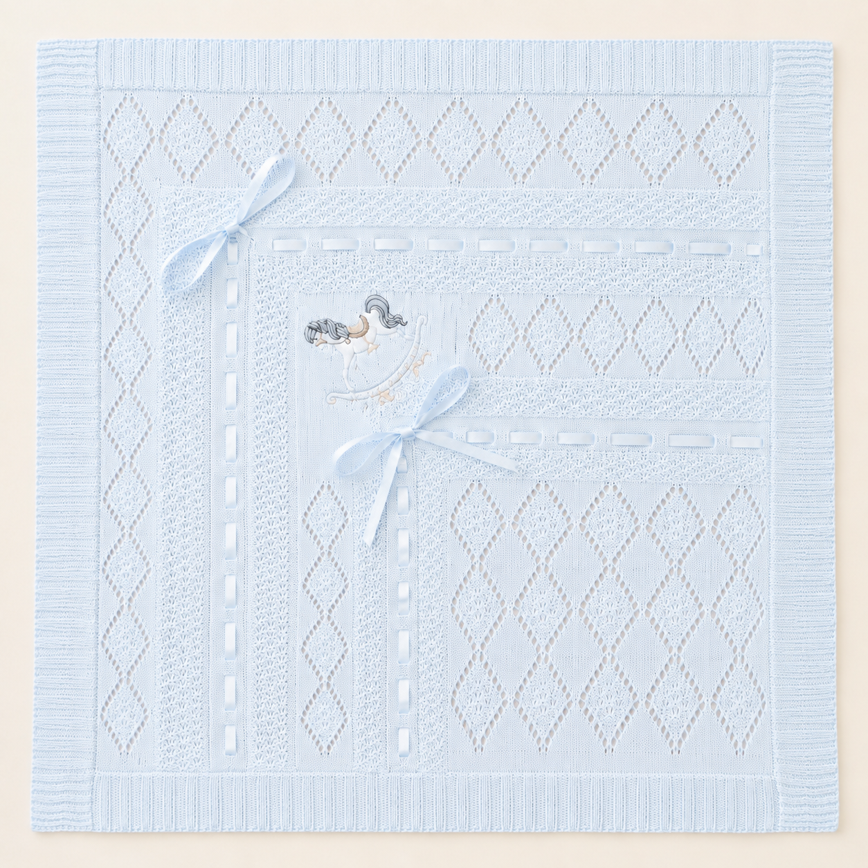 Rocking Horse Blanket in Blue