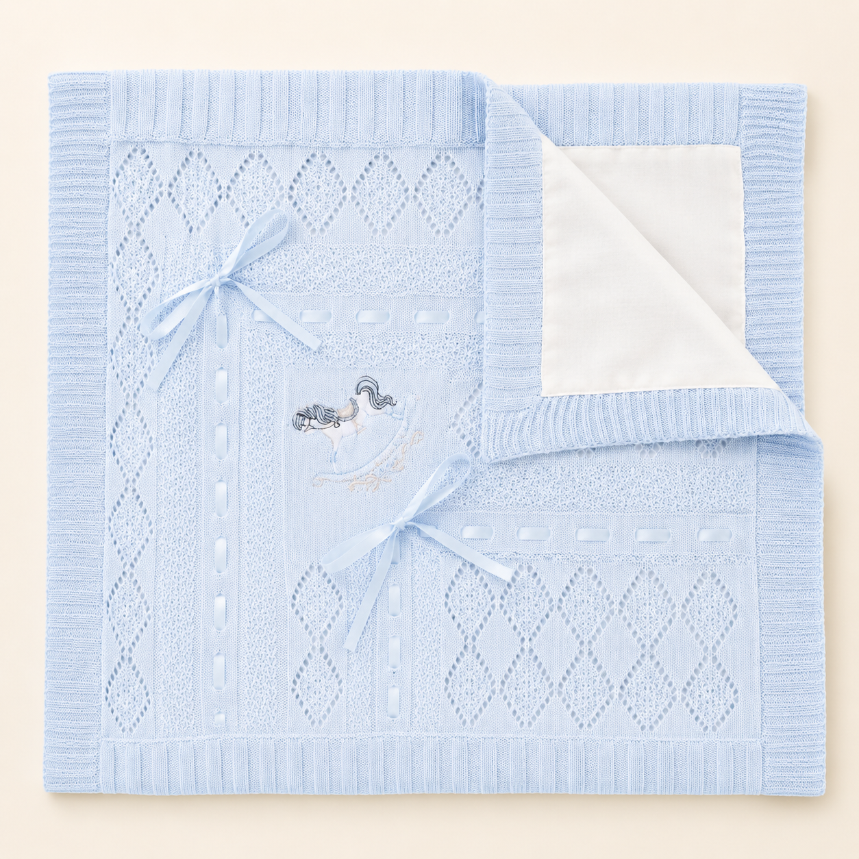 Rocking Horse Blanket in Blue