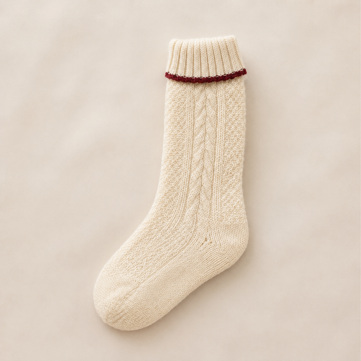 Cream Knit Sock