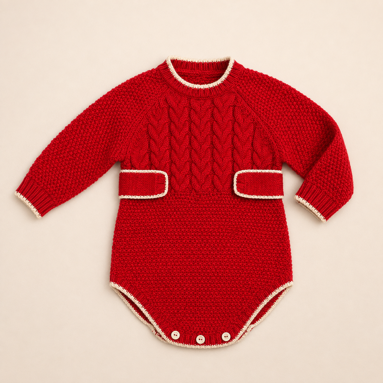 Bright Red Boy's Romper