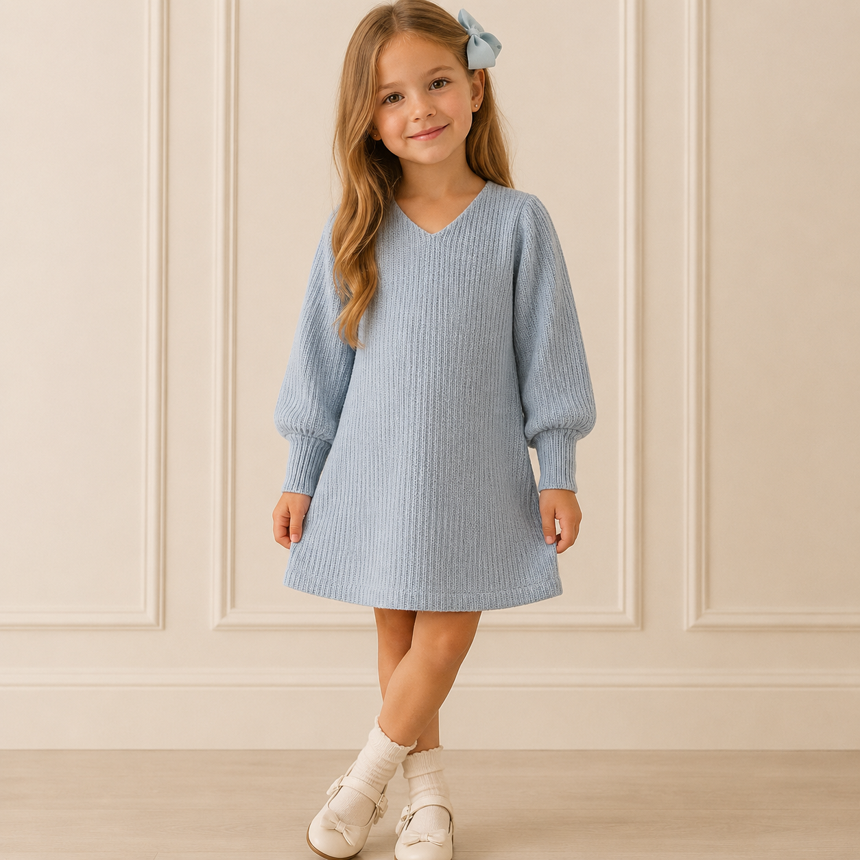 Vestido de punto azul