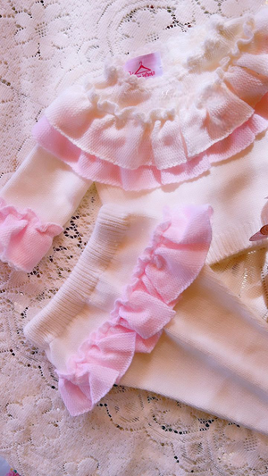 Pink and Ivory Knit Legging Set