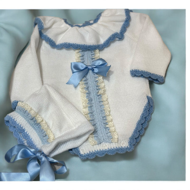 Emma Grace Blue and White Knit